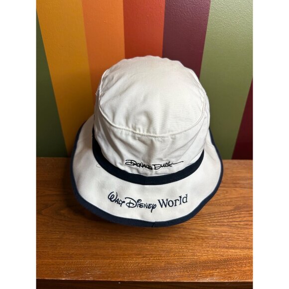 Vintage Mickey mouse autographed white bucket outdoor sun hat parks Walt Disney - Picture 2 of 8